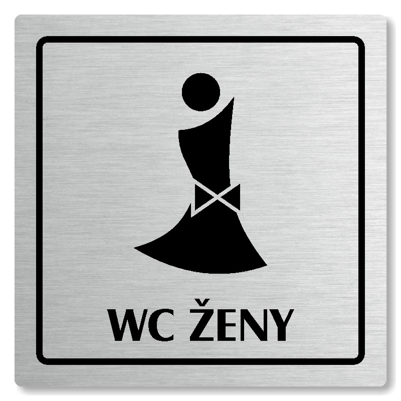 WC ženy, 118x118mm, stříbrná, Arizona